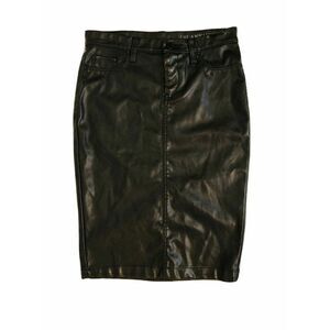 Blank Nyc Womens Solid Black Faux Leather High Waist Pencil Skirt 25 Xs